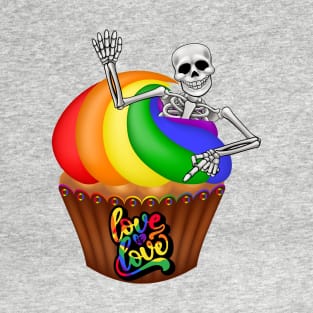 Diversity Pride Love Skeleton Cupcake T-Shirt